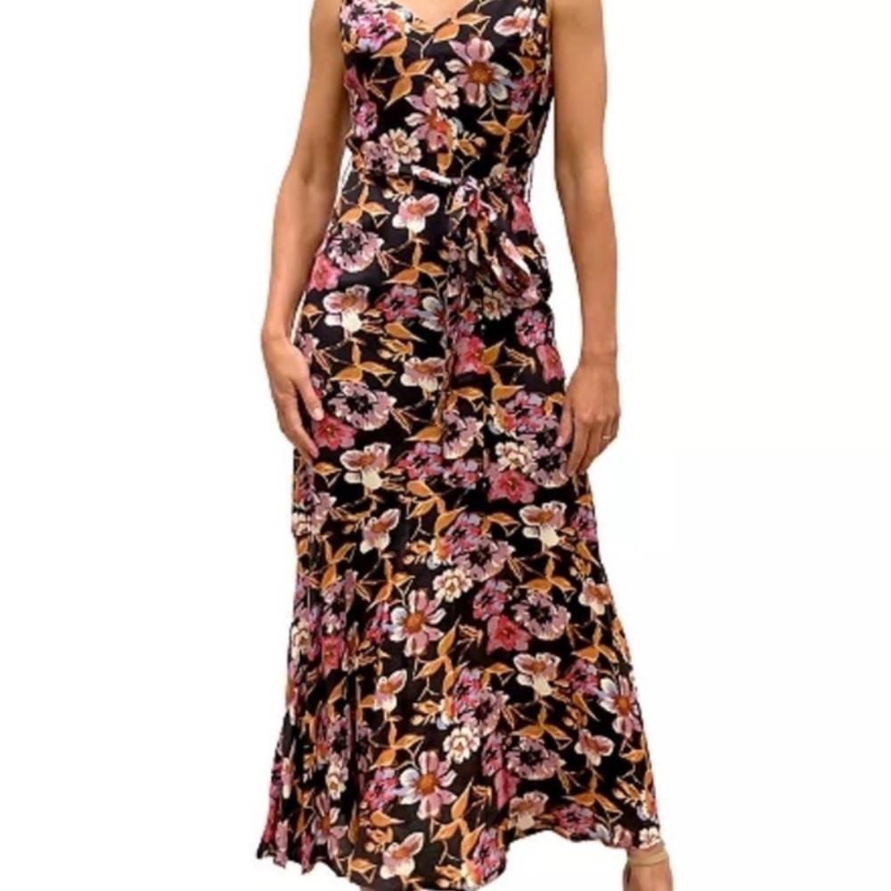 Sam Edelman Black Maxi Dress with Pink and Orange Floral - Picture 7 of 9